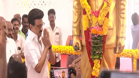 DMK President MK Stalin at Gandhi Mandapam
