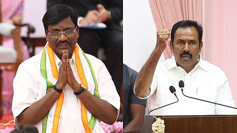 (L) Higher Education Minister P Viswanathan, (R) Tourism Minister S Rajesh Kumar