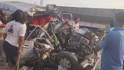Five members of the same family killed in collision between a lorry and MPV near Ladlapur Cross 