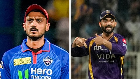 Axar Patel(L), Ajinkya Rahane(R)