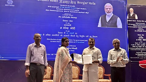 Addressing newly recruited candidates who received appointment orders, the Minister said the initiative stemmed from Prime Minister Modi's promise to provide 10 lakh government jobs within a year 