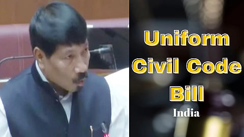 (L) Parliamentary Affairs Minister Atul Bora