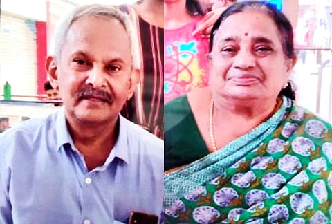 The elderly couple (inset) died after their car sank in a Salem underpass
