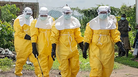 Health workers pictured during Ebola outbreak