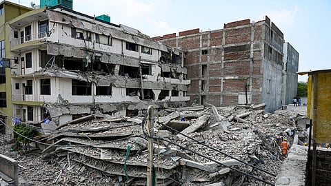 Three-storey building collapse near Saket Metro station