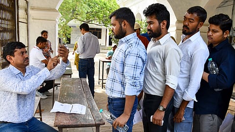 Candidates undergo security checks before appearing for the UPSC Civil Services Exam