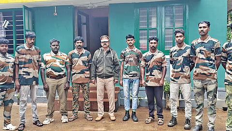 A team of youth deployed for surveillance work in Gudalur