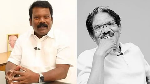 (L) K Selvaperunthagai, (R) Filmmaker Bharathiraja