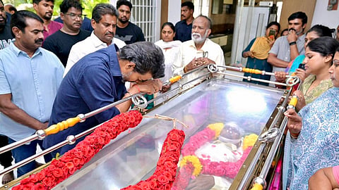 TN CM Vijay pays his last respects to veteran filmmaker Bharathiraja