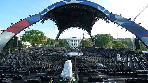 The arena for the UFC Freedom 250 fights on the South Lawn of the White House 