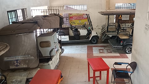 The battery-operated vehicles, supplied between 2019 and 2020, gathering dust at the hospital