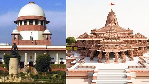 (L)  Supreme Court, (R) Ram temple in Ayodhya