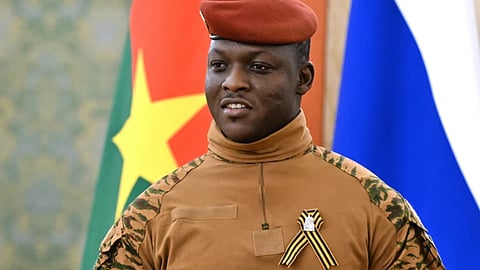 Burkina Faso President Ibrahim Traore arrives at the Grand Palace at the Kremlin in Moscow, Russia