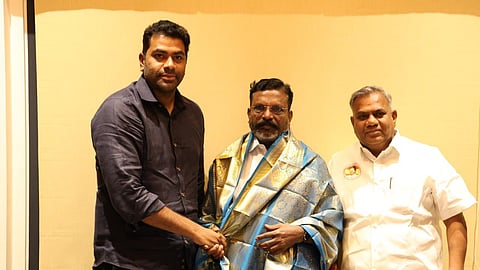 TVK general secretary N Anand and Public Works and Sports Development Minister Aadhav Arjuna on Sunday met VCK president Thol Thirumavalavan
