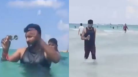 The latest video, shared by YouTuber Maridhas on X, purportedly shows the Minister walking on a beach and consuming alcohol in a public place.