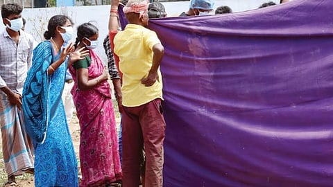 Body being exhumed in Tirupur