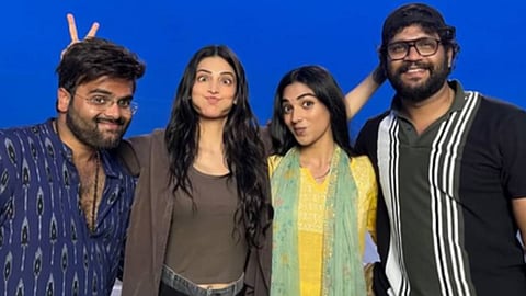 Actress Shruti Haasan with the crew
