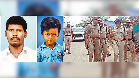 Kalimuthu (40) and his son Jayaraj (5). 