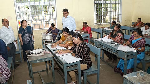 Candidates writing exam