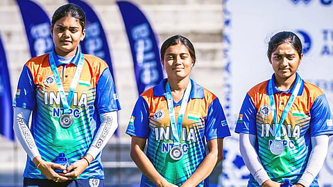 Teenager Prithika has also advanced to the women's compound individual semifinal and needs one more win to complete a double