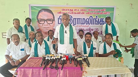PR Pandian addressing the media in Tiruvarur on Monday