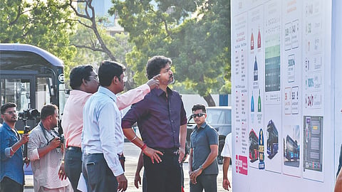 Chief Minister C Joseph Vijay reviewing the development plans for Perambur constituency on Monday