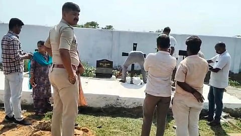 The body exhumed from a private cemetery near Mappedu in Tiruvallur district