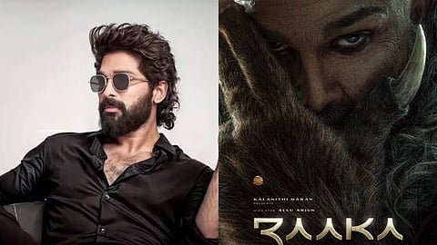 (L) Allu Arjun, (R) Poster of Raaka