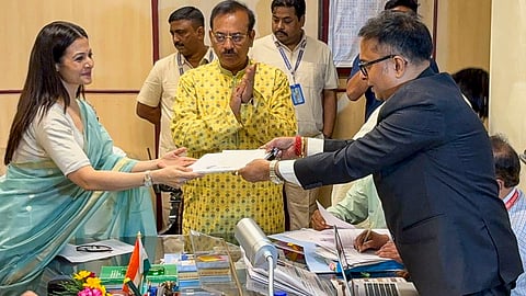 Actor Koel Mallick files her nomination as a TMC candidate for the upcoming Rajya Sabha elections, at the state Legislative Assembly, in Kolkata