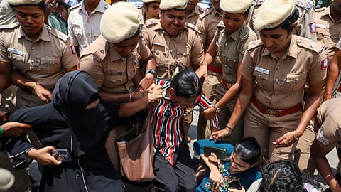 Police detained members of the Students' Federation of India (SFI) and the Democratic Youth Federation of India