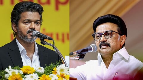 Chief Minister and TVK president C Joseph Vijay; DMK president MK Stalin