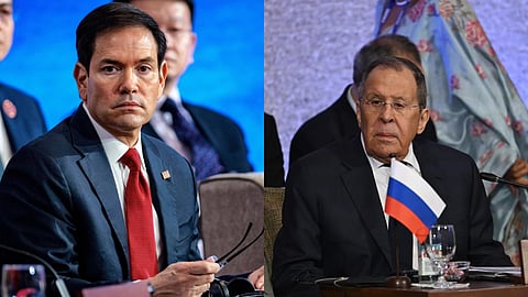 (L) Marco Rubio, (R) Sergey Lavrov