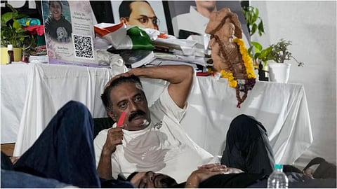 Actor Prakash Raj at the CJP potest in Delhi.