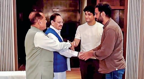 CJP’s Das and Ranka with ministers Nadda and Singh