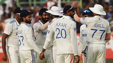 Jasprit Bumrah with his team mates