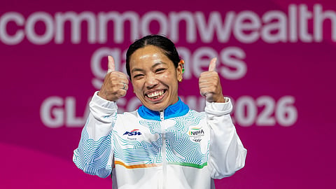  India's Mirabai Chanu wins gold medal in the women's 48kg Final weightlifting competition at the 23rd Commonwealth Games, in Glasgow, Scotland