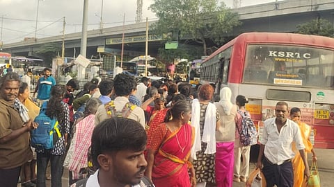 A KSRTC bus plying services in Hosur on Sunday