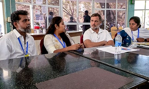 LoP in the Lok Sabha Rahul Gandhi meets family members and relatives of NEET victims during his visit to Chennai