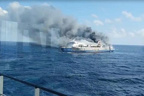 Smoke from the ferry