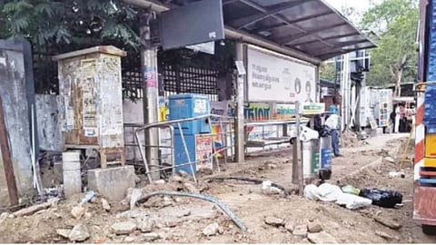 Commuter-friendly access facilities to Jamalia Bus Stop damaged during the ongoing stormwater drain work alongside Perambur High Road.
