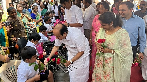 Assembly Speaker JCD Prabhakar on Saturday (August 1) inaugurating a Regional One-Stop Centre for Persons with Disabilities (PwDs) in Chennai.