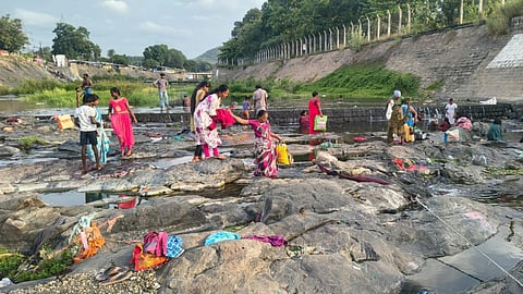 Aadi Perukku celebrations remained subdued due to poor water flow in Cauvery river, in Salem 