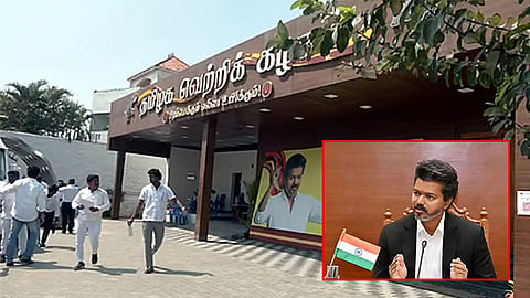 TVK party headquarters in Panaiyur, Chennai.