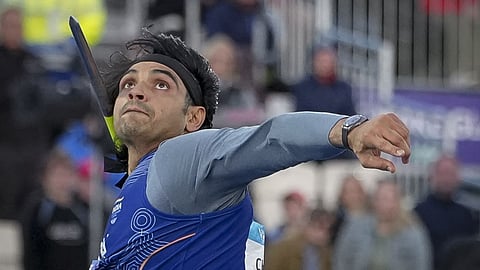 India's Neeraj Chopra in action during the men's javelin throw final at the Commonwealth Games 2026, in Glasgow, Scotland.