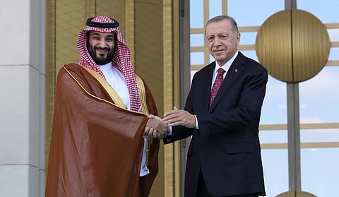 Saudi Crown Prince, Mohamed Bin Salman (L) Turkey President Recep Tayyip Erdogan (R)