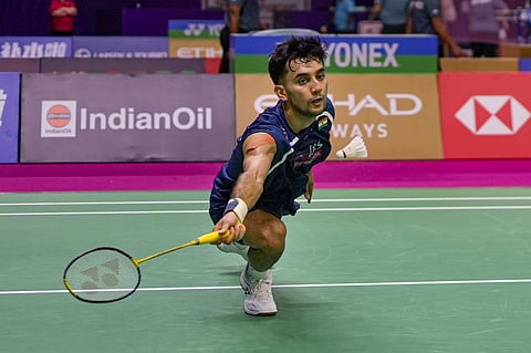 New Delhi: India's Lakshya Sen returns a shot during a men's singles round of 32 badminton match against USA's Garret Tan at the BWF World Championships, at IGI Stadium, in New Delhi, Wednesday, Aug. 19, 2026