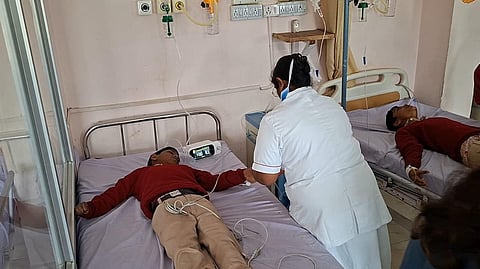 Students undergoing treatment at the hospital

