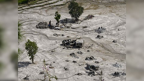 The flash floods and subsequent mudslides triggered by torrential rainfall caused extensive damage to property and infrastructure across the region in Nepal.