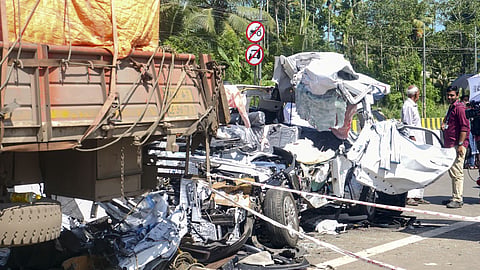 Eight engineering students from Tamil Nadu's Dindigul were killed in the tragic road accident.