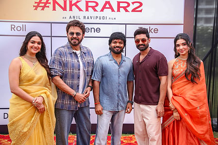 Anil Ravipudi with the cast of NKRAR2